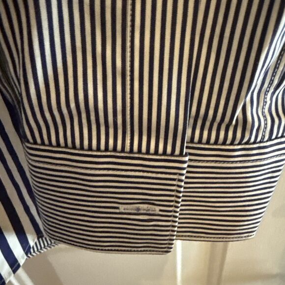 BIG & TALL LUXURY Comme des Garçons Shirt White/Blue Geometric Stripe Size 3XL - Picture 12 of 15